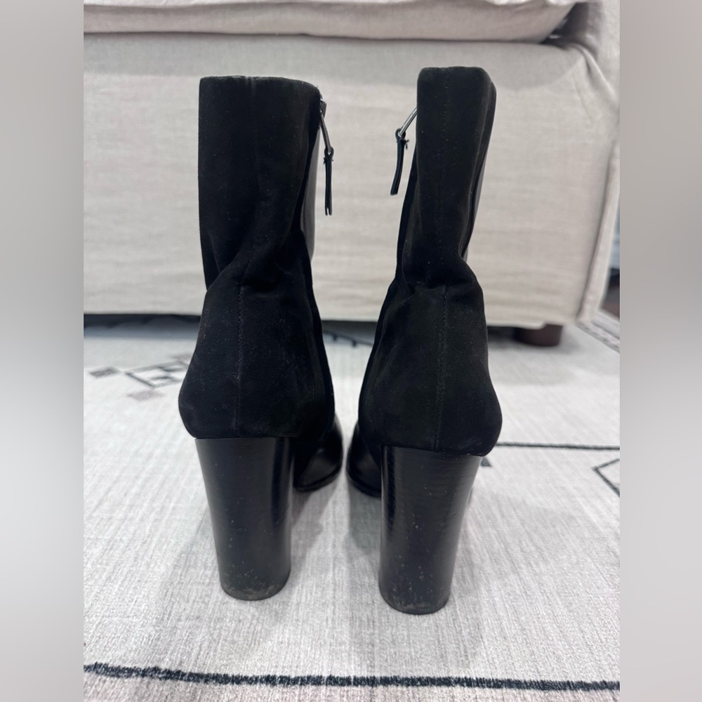 Sam Edelman Black Suede and Leather Ankle Boots Size 8.5 - Picture 3 of 4